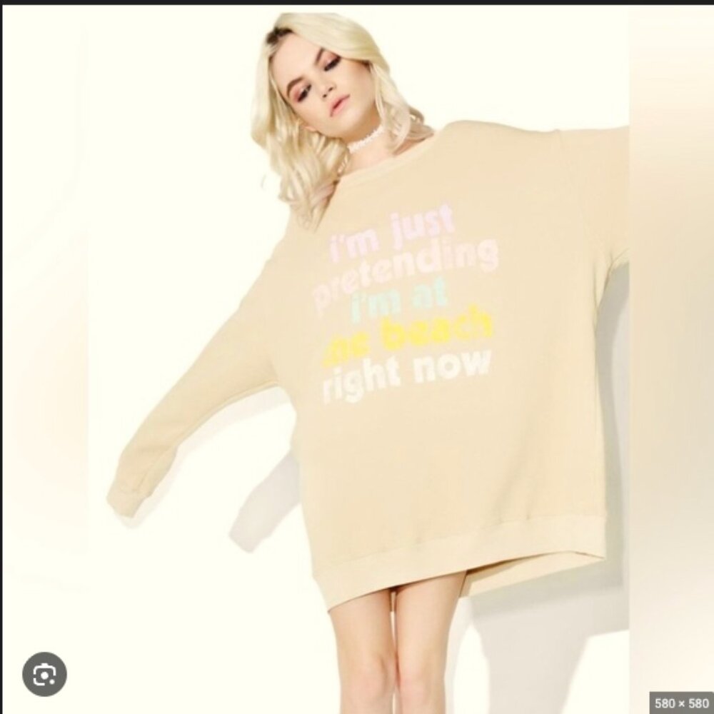 Wildfox At The Beach Oversized Sweatshirt